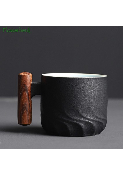 02 51-100ML Fırın Değişmiş Sır Seramik Kupa Ahşap Saplı Çay Bardağı Teaware Yaratıcı Italyan El Yapımı Kahve Fincanları Porselen Küçük Hediye Kupalar (Yurt Dışından) indirimleri