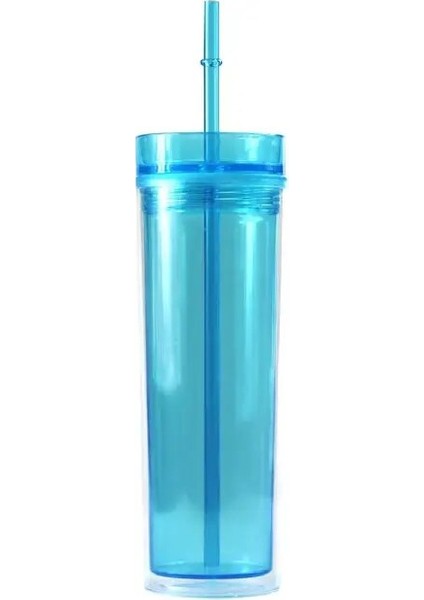 05 16OZ Akrilik Sıska Pipetli Bardak 16OZ Çift Duvar Plastik Şeffaf Tumbler Bardak Yalıtımlı Süt Içme Bardağı Hediyeler Için (Yurt Dışından)