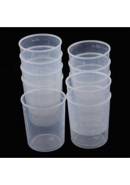 10 Adet 10 Adet 100 ml Plastik Mezun Ölçüm Bardak Epoksi Reçine Karıştırma Sanatı Ağda Mutfak Beher Sıvı Ölçü Sürahi Bardak Konteyner (Yurt Dışından)