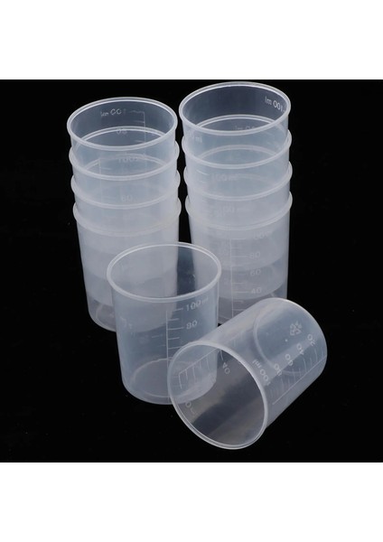 10 Adet 10 Adet 100 ml Plastik Mezun Ölçüm Bardak Epoksi Reçine Karıştırma Sanatı Ağda Mutfak Beher Sıvı Ölçü Sürahi Bardak Konteyner (Yurt Dışından)