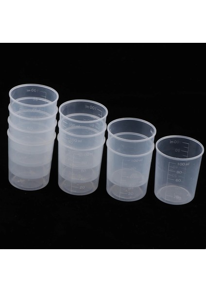 10 Adet 10 Adet 100 ml Plastik Mezun Ölçüm Bardak Epoksi Reçine Karıştırma Sanatı Ağda Mutfak Beher Sıvı Ölçü Sürahi Bardak Konteyner (Yurt Dışından)