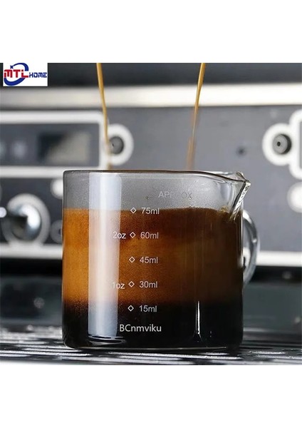 60ML Tek Ağızlı 60-100ML 75ML Isıya Dayanıklı Cam Ölçüm Fincan Çift Ağızlı Ons Fincan Jigger Espresso Kahve Küçük Süt Baristal Araçları (Yurt Dışından)
