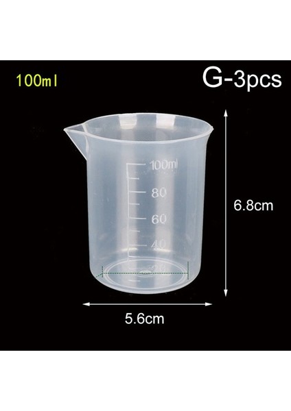 G-3pcs 20ML/30ML/50ML/300ML/500ML/1000ML Şeffaf Plastik Dereceli Ölçüm Kabı Pişirme Kabı Sıvı Ölçüsü Sürahi Bardak Konteyner (Yurt Dışından) fiyatları