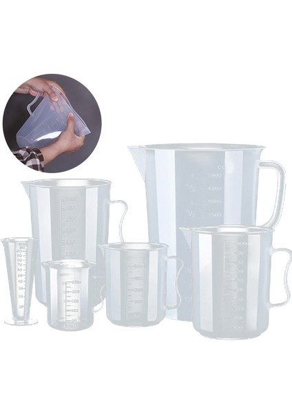 G-3pcs 20ML/30ML/50ML/300ML/500ML/1000ML Şeffaf Plastik Dereceli Ölçüm Kabı Pişirme Kabı Sıvı Ölçüsü Sürahi Bardak Konteyner (Yurt Dışından) modelleri