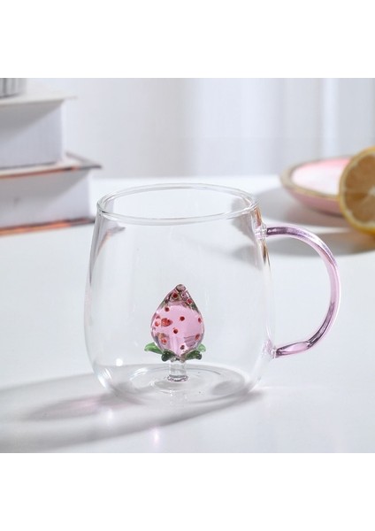 Çilek 1 Adet Yaratıcı 3D Pembe Cam Gül Dahili Kırmızı Beyaz Şarap Bardakları Fincan Kadeh Takımı Kadehler Şampanya Flüt Ev Güzel Hediye (Yurt Dışından)