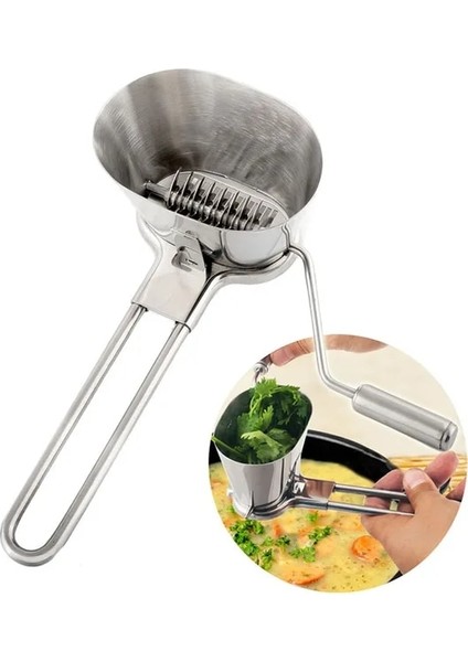 Gümüş Elle Çalıştırılan Paslanmaz Çelik Maydanoz Parçalayıcı Öğütücü 667A Sebze Kesici Manuel Tuz ve Karabiber Öğütücü Nicer Dicer 5'i 1 Arada (Yurt Dışından)