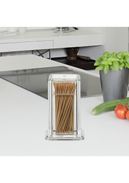 C Çubukla Saklama Kutusu Uzun Hizmet Ömrü Temiz Kürdan Şişesi Kalın Pamuklu Çubukla Kutusu Uygun Kompakt Gıda Kürdan Tutucu (Yurt Dışından)