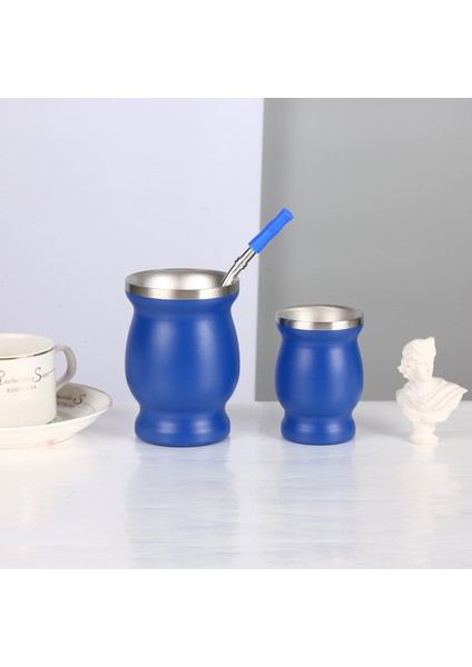 Pembe 8 Oz Kaşıklı Yerba Mate Kupası 304 Paslanmaz Çelik Çift Duvar 8 Oz Taşınabilir Çay Kupa Arjantin Yerba Mate Kabak, Bombillas ve Temizleme Fırçası ile (Yurt Dışından)