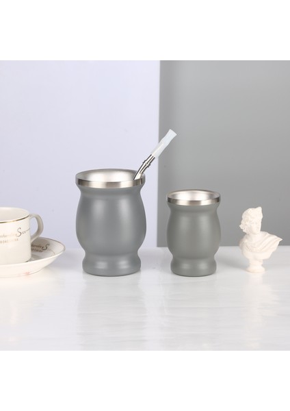 Pembe 8 Oz Kaşıklı Yerba Mate Kupası 304 Paslanmaz Çelik Çift Duvar 8 Oz Taşınabilir Çay Kupa Arjantin Yerba Mate Kabak, Bombillas ve Temizleme Fırçası ile (Yurt Dışından)