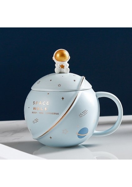 Mavi 400 ml 400 ml Yaratıcı Sevimli Uzay Güneş Sistemi Seramik Kahve Kupa Çift Cam Karikatür Süt Cam Çocuk Hediye Fincan Noel Hediyesi (Yurt Dışından)