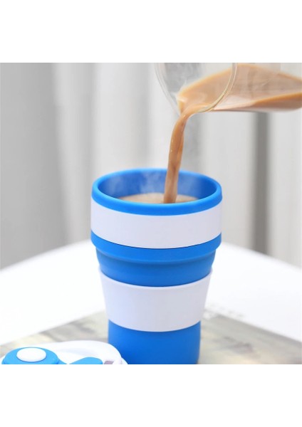 Mor Düz Kapak 400 ml Seyahat Kupa Katlanır Bardak Sıkıştırılmış Katlanabilir Çay Kupa Kadın Silikon Yüksek Sıcaklığa Dayanıklı Kahve Kupa Seyahat Seyahat Kupa (Yurt Dışından)