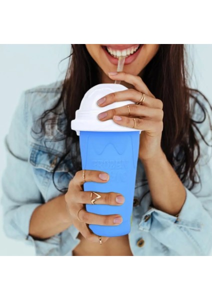 Mavi Slush Maker Fincan Smoothie Soğutma Fincan Ev Dondurma Makinesi Soğutma Saman Şişe Makinesi Sıkma Bardak Sıkma Malzemeleri (Yurt Dışından)