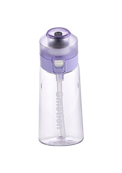 500ML Mor 1pc 1set Hava Yukarı Kokulu Su Şişesi Saman ve Lezzet Baklaları ile Ama Baklalar 0 Şeker Taşıma Askısı Spor Salonu Fitness Açık Hava Sporları Için Yürüyüş (Yurt Dışından)