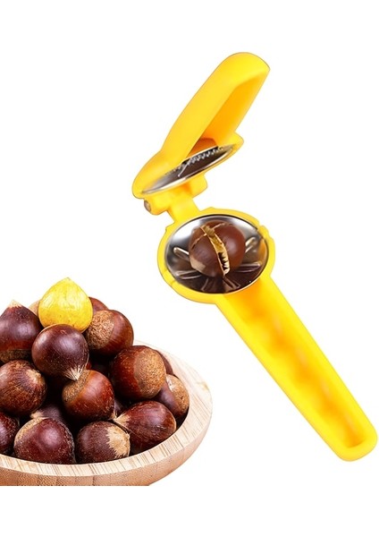 Sarı Paslanmaz Çelik Kestane Klip Ceviz Pense Somun Kesici Makinesi Ev Kestane Ceviz Kabuk Açıcı Kelepçe Mutfak Aletleri (Yurt Dışından)