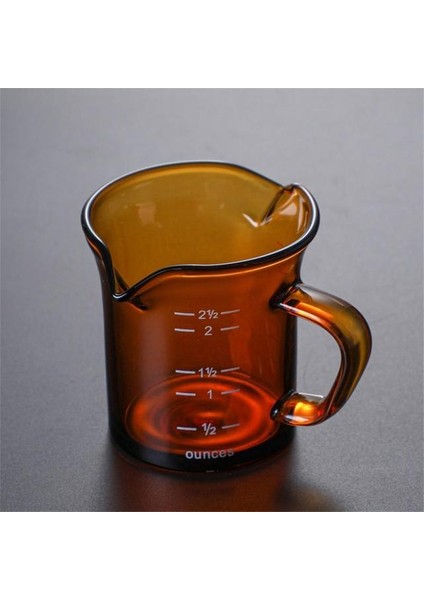 Sarı Renkli 70 ml Ölçüm Fincan Italyan Cam Kahve Fincanı Süt Fincan Çift Ağızlı Süt Fincan Şeffaf Cam (Yurt Dışından)