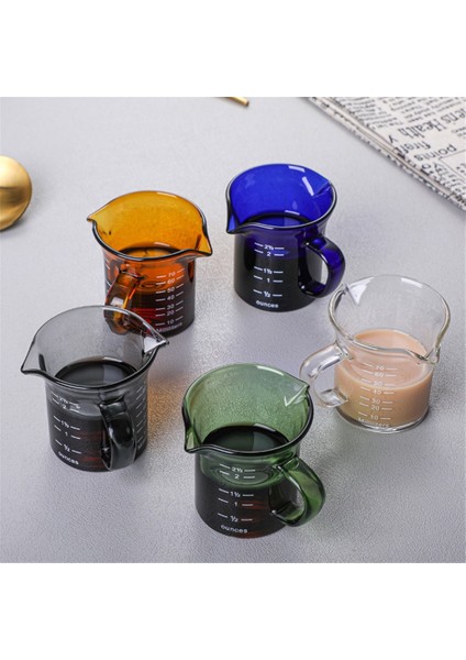 Sarı Renkli 70 ml Ölçüm Fincan Italyan Cam Kahve Fincanı Süt Fincan Çift Ağızlı Süt Fincan Şeffaf Cam (Yurt Dışından)