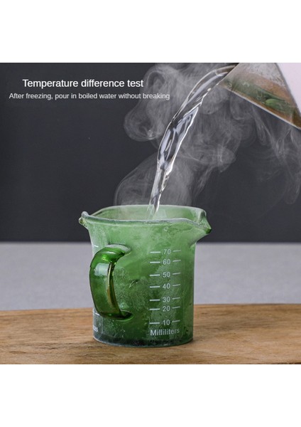 Sarı Renkli 70 ml Ölçüm Fincan Italyan Cam Kahve Fincanı Süt Fincan Çift Ağızlı Süt Fincan Şeffaf Cam (Yurt Dışından)