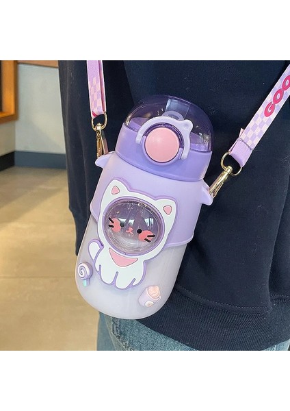 Mavi 700 ml Çocuklar Su Şişesi Okul Erkek Kız Için Pipetli Bardak Bpa Ücretsiz Sevimli Karikatür Sızdırmaz Kupa Taşınabilir Seyahat Içme Tumbler (Yurt Dışından) modelleri