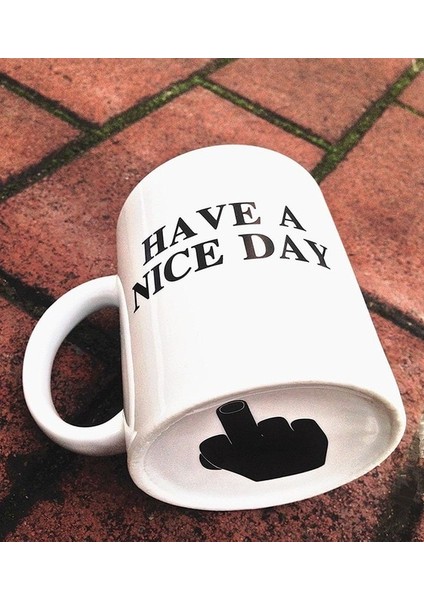 Beyaz Kupa 350 ml Komik Orta Parmak Kupalar, Iyi Günler Kahve Kupa Yaratıcı Fincan Kahve Süt Çay Bardak, Seramik Kahve Porselen Çay Bardağı Hediye (Yurt Dışından)