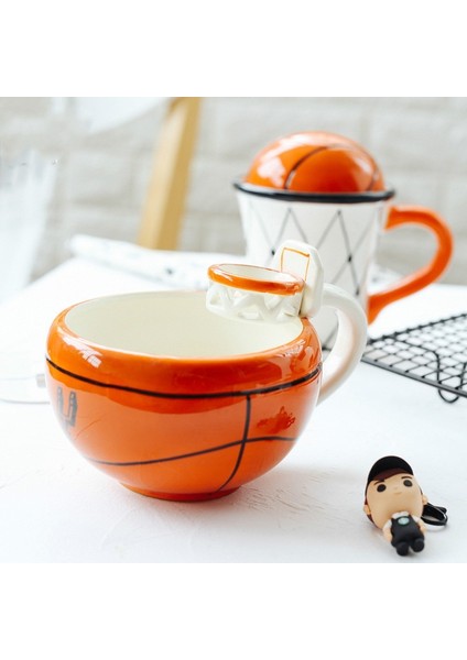 Futbol Kupası 501-600 ml Kupa Basketbol Futbol Şekli Fincan Tek Çiçek Çay Süt Kahve Kupa Kahvaltı Seramik Kupa Aile Mutfak Sofra Malzemeleri Hediye (Yurt Dışından)