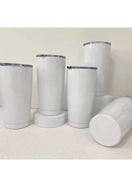 Beyaz 20OZ 20OZ Süblimasyon Kahve Kupaları Slayt Kapaklı Çocuklar Süt Kupa Seyahat Tumbler Bardak 304 Paslanmaz Çelik Bardaklar Yeni Yıl Hediyeleri (Yurt Dışından) modelleri