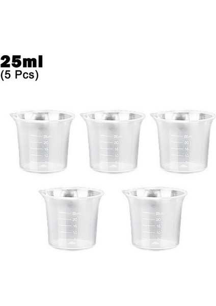 25ML 5 Adet Plastik Mezun Ölçüm Kabı Pişirme Kabı Laboratuvar Malzemeleri Ölçüm Aracı Zanaat Mutfak Cam Ölçüm Kabı (Yurt Dışından) fiyatları