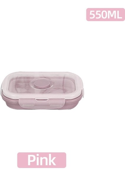 Uzun 550 ml Pembe Silikon Öğle Yemeği Kutusu Bento Gıda Saklama Kabı Taşınabilir Piknik Kamp Açık Beslenme Çantası Yemek Hazırlama Tuppers Japon Tarzı Katlama (Yurt Dışından) fiyatları