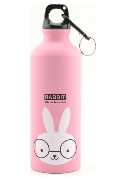 Tavşan 450-500 ml Alaşım Spor Su Şişesi 500 ml Yürüyüş Kamp Bisiklet Su Şişesi Su Isıtıcısı Toka ile (Yurt Dışından)