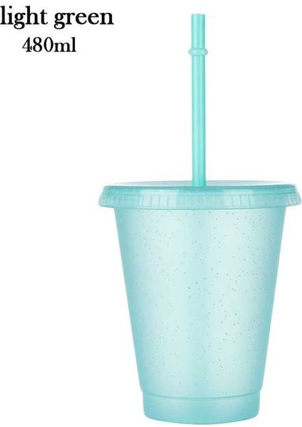 Açık YEŞIL-480ML 470-700ML Yeniden Kullanılabilir Flaş Toz Pipetler Kapaklı Bardak Içme Suyu Şişeleri Sert Plastik Açık Spor Kahve Kupaları Sızdırmaz Drinkware (Yurt Dışından)