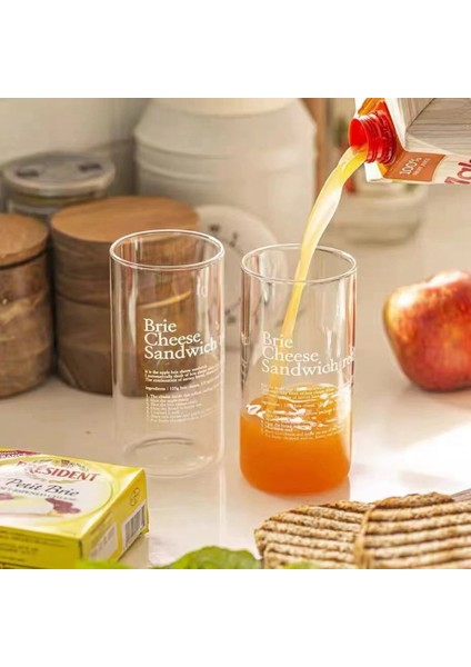 D 400ML 350ML-400ML Cam Bardak Kore Tarzı Ingilizce Mektup Cam Kupa Isıya Dayanıklı Cam Şeffaf Su Şişesi Çay Bardağı Kahve Kupa Mutfak Aksesuarı (Yurt Dışından)