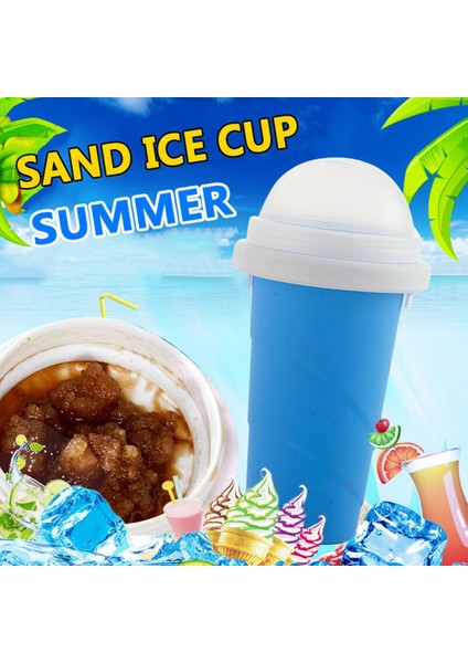 1 Adet Mavi 301-400 ml Hızlı Dondurulmuş Smoothies Kupası Ev Yapımı Meyve Suyu Milkshake Şişesi Slush Shake Makinesi Hızlı Soğutma Fincan Dondurma Sihirli Slushy Yapıcı (Yurt Dışından)