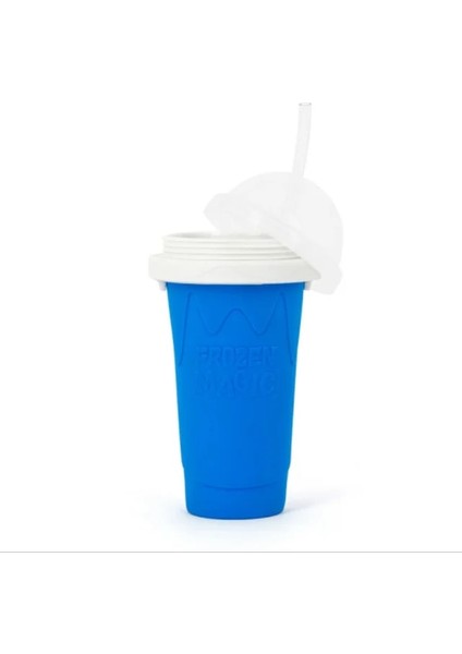 1 Adet Mavi 301-400 ml Hızlı Dondurulmuş Smoothies Kupası Ev Yapımı Meyve Suyu Milkshake Şişesi Slush Shake Makinesi Hızlı Soğutma Fincan Dondurma Sihirli Slushy Yapıcı (Yurt Dışından)