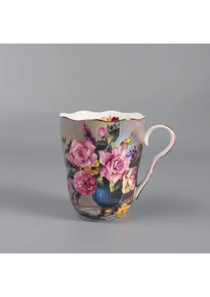 Stil 1 260 ml Çiftlik Evi Tarzı Gül Kemik Çini Kahve Fincanı Kupa Ev Su Bardağı Büyük Kalibre Bardak 120*10 mm (Yurt Dışından)
