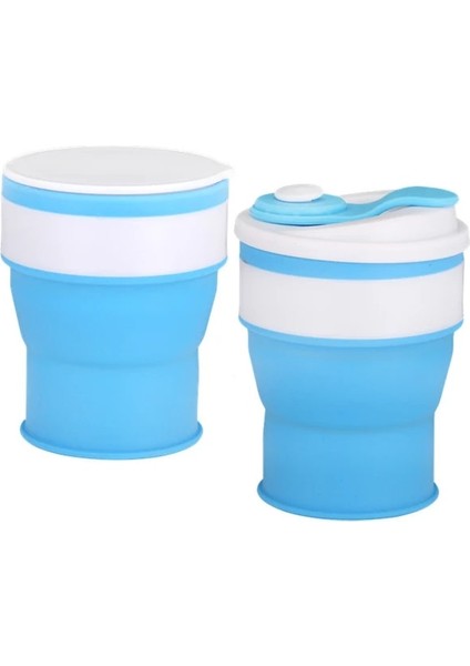Açık Mavi 500 ml Seyahat Kupa Katlanır Bardak Sıkıştırılmış Katlanabilir Çay Kupa Kadın Silikon Yüksek Sıcaklığa Dayanıklı Kahve Kupa Seyahat Seyahat Kupa (Yurt Dışından)
