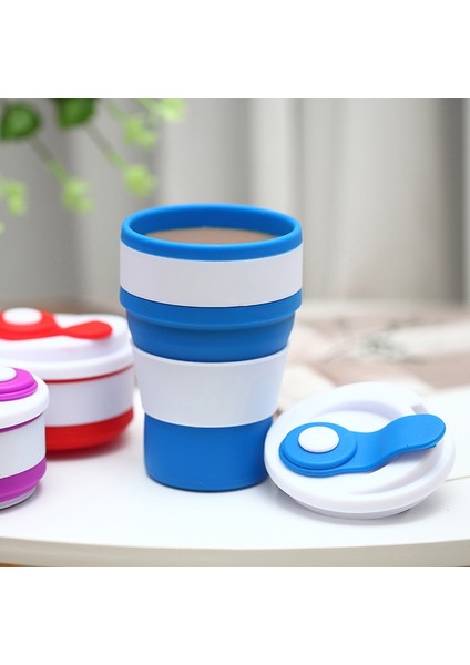 Açık Mavi 500 ml Seyahat Kupa Katlanır Bardak Sıkıştırılmış Katlanabilir Çay Kupa Kadın Silikon Yüksek Sıcaklığa Dayanıklı Kahve Kupa Seyahat Seyahat Kupa (Yurt Dışından)