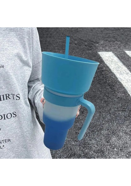 Mavi 1000ML Stadyum Bardak Saman Saplı Renk Değiştiren Büyük Gıda Sınıfı Plastik Üst Kase Patlamış Mısır Aperatif Içecek Damlatmaz Bardak (Yurt Dışından) modelleri