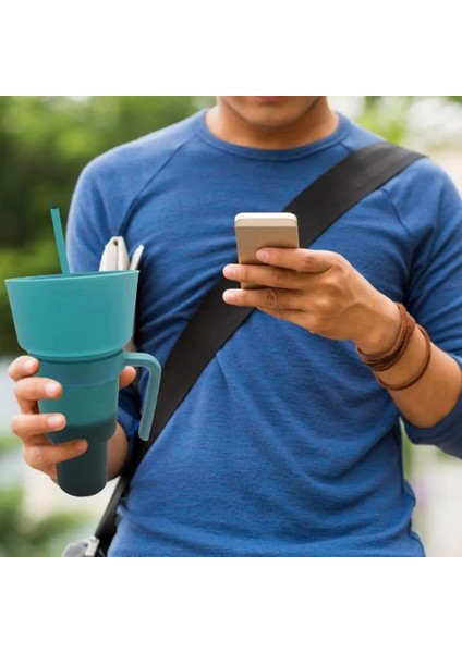 Mavi 1000ML Stadyum Bardak Saman Saplı Renk Değiştiren Büyük Gıda Sınıfı Plastik Üst Kase Patlamış Mısır Aperatif Içecek Damlatmaz Bardak (Yurt Dışından) fırsatları