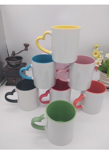White-1 350 ml Seramik Kupa Dıy Fotoğraf Kalp Şekli Farklı Renk Seçimi Fincan Içinde Kolu Özelleştirilmiş Resimler Logo Adı Metin Yaratıcı Kesim Hediyeler (Yurt Dışından) modelleri