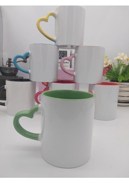 White-1 350 ml Seramik Kupa Dıy Fotoğraf Kalp Şekli Farklı Renk Seçimi Fincan Içinde Kolu Özelleştirilmiş Resimler Logo Adı Metin Yaratıcı Kesim Hediyeler (Yurt Dışından) indirimleri
