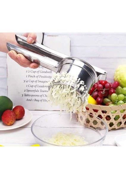 Alt Delik Paslanmaz Çelik Patates Makinesi Patates Meyve Sebze Sıkacağı Baskı Patates Ezici Ricers Mutfak Pişirme Araçları (Yurt Dışından) fırsatları
