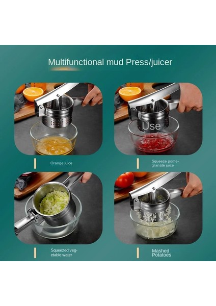 Alt Delik Paslanmaz Çelik Patates Makinesi Patates Meyve Sebze Sıkacağı Baskı Patates Ezici Ricers Mutfak Pişirme Araçları (Yurt Dışından) indirimleri