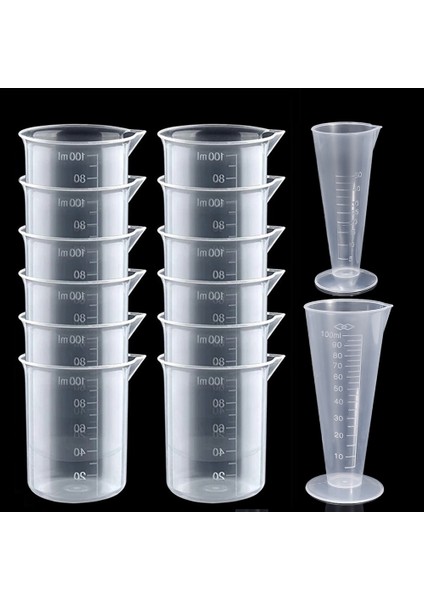 100ML-B 100ML Ölçüm Kabı Şeffaf Ölçekli Plastik Mezun Ölçüm Bardak Sıvı Konteyner Laboratuvarı Kimyasal Bardak Mutfak Bar Malzemeleri (Yurt Dışından) fırsatları