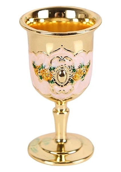 Şampanya 30ML 30ML Metal Şarap Bardakları Retro Şarap Bardağı Kadeh Vintage Avrupa Tarzı Şampanya Kokteyl Bardakları Bar Ev Dekor Drinkware (Yurt Dışından)