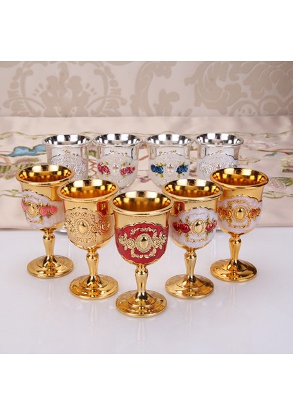 Şampanya 30ML 30ML Metal Şarap Bardakları Retro Şarap Bardağı Kadeh Vintage Avrupa Tarzı Şampanya Kokteyl Bardakları Bar Ev Dekor Drinkware (Yurt Dışından) fiyatları