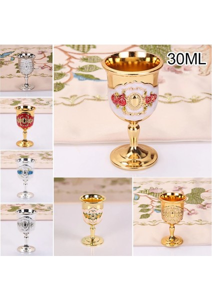 Şampanya 30ML 30ML Metal Şarap Bardakları Retro Şarap Bardağı Kadeh Vintage Avrupa Tarzı Şampanya Kokteyl Bardakları Bar Ev Dekor Drinkware (Yurt Dışından) modelleri