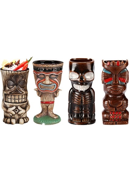 450ML 250-570ML Tiki Kupalar Seramik Hawaiian Luau Parti Kupaları Drinkware, Sevimli Egzotik Kokteyl Bardakları, Tiki Bar (Yurt Dışından) fiyatları