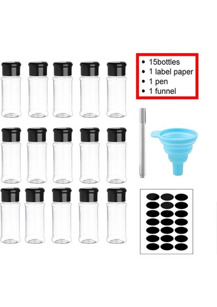 150HEISULIAOPING-3JT 5/10/15/20 Pc Kavanoz Baharat Tuz ve Biber Çalkalayıcı Baharat Kavanoz Baharat Organizatör Plastik Barbekü Çeşni Mutfak Gadget Aracı (Yurt Dışından)