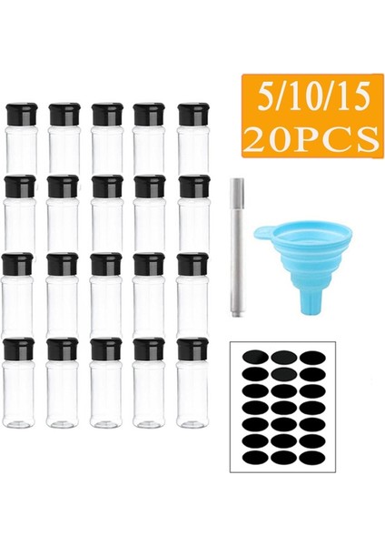 150HEISULIAOPING-3JT 5/10/15/20 Pc Kavanoz Baharat Tuz ve Biber Çalkalayıcı Baharat Kavanoz Baharat Organizatör Plastik Barbekü Çeşni Mutfak Gadget Aracı (Yurt Dışından) fiyatları