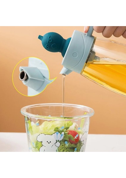 L1 Yağ Spreyi Şişesi Silikon Fırçalı 2 In 1 Damlalık Ölçüm Yağı Dağıtıcı Şişe Mutfak Pişirme Barbekü Izgara Pasta Fırçaları (Yurt Dışından)