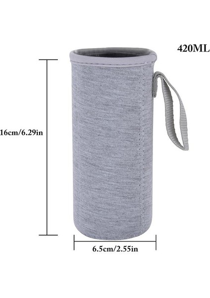Gri 420 ml Spor Su Şişesi Kapağı Neopren Yalıtım Kol Çantası Kılıfı 550 ml Taşınabilir Vakum Bardak Seti Spor Kamp Aksesuarları (Yurt Dışından)
